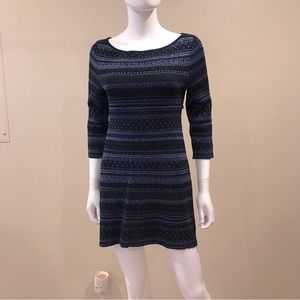 White House Black Market Blue Sparkle Mini Dress Size Small Pullover Party